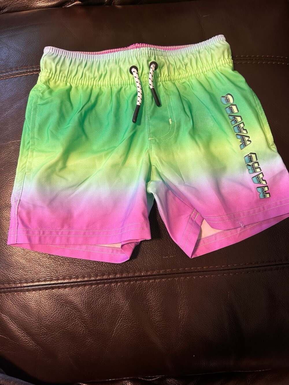 Art Class Boys' Ombre Gradient Swim Trunks with Graphic Detail